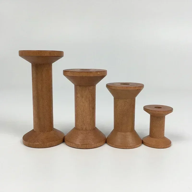 1Pc 빈티지 나무 스풀 DIY 릴 주최자 바느질 리본 끈 나무 공예 도구 스레드 와이어 스풀 바느질 용품
