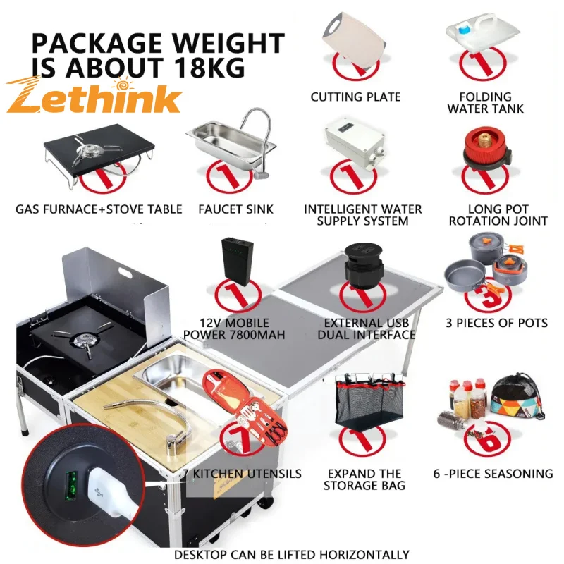 Portable Kitchen Sink & Grill 6