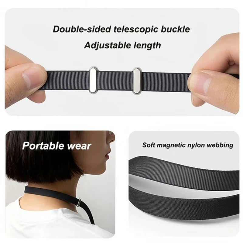Magnetic Crossbody Woven Phone Lanyard with Adjustable Charm Neck Rope