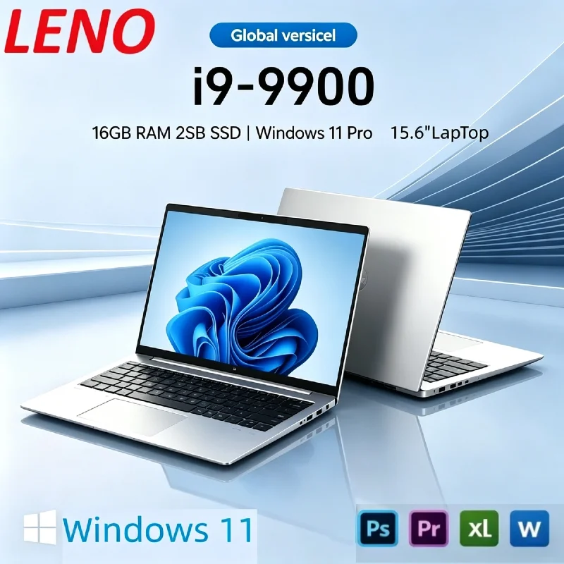 LENO 15.6인치 울트라 슬림 게이밍 노트북 인텔 코어 i9 9900 32GB 램 1TB/2TB SSD 1920*1080HD 윈도우 11 오피스 PC