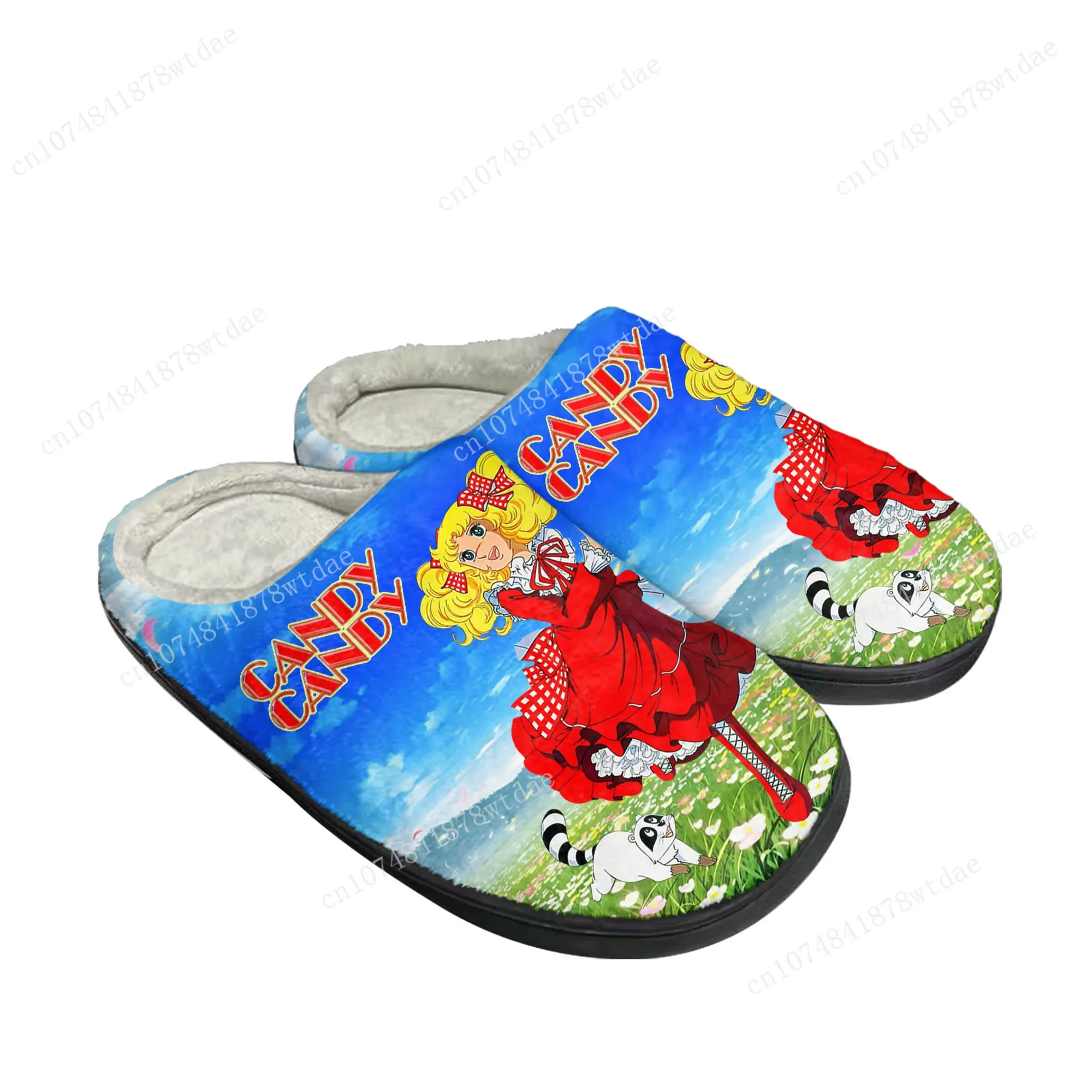 Candy Candy Home Cotton Slippers Men Women Youth Boy Girl Plush Bedroom Casual Keep Warm Shoes Anime Custom Indoor Slipper