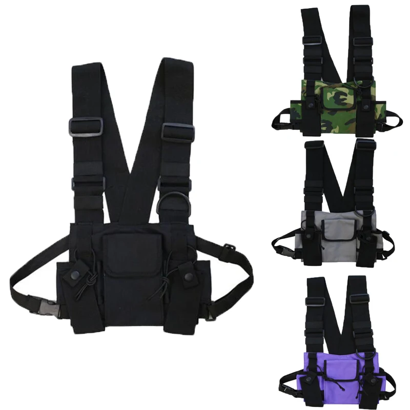 야외 전술 사냥 기능성 체스트 백, 패션 힙합 조끼, 스트리트웨어 백, 웨이스트 팩, 에어소프트 조끼, CS 체스트 리그 백 파우치 