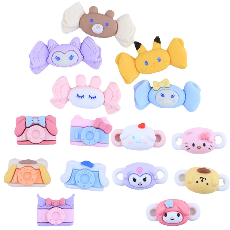 

Kawaii Anime Cinnamoroll My Melody KT Kuromi Cute Cartoon Simulation Camera Candy DIY Phone Case Resin Accessories Birthday Gift