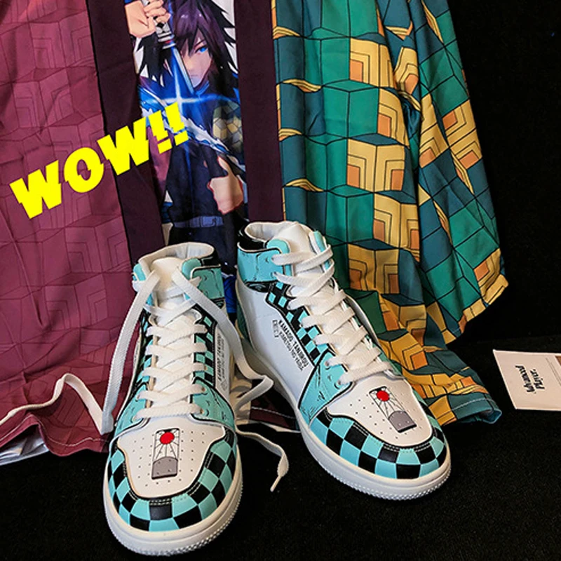 

Cartoon Sneakers Teenagers Animation Casual Sports Board Shoes Kimetsu No Yaiba Blade of Ghost Thick-bottom Breathable