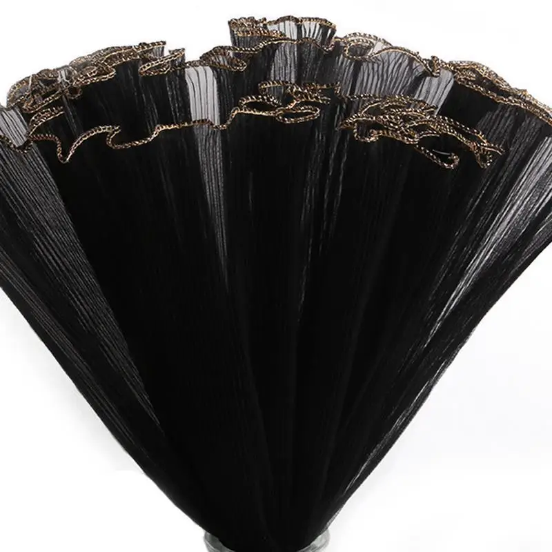 Elegant Pearl Wave Yarn Flower Wrapping Paper - Lace Mesh Bouquet Gift Packaging Decor (28cm x 4 yards)