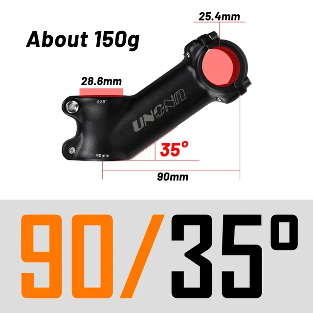 UNO - tige de vélo ultralégère en aluminium, 7 17 35 degrés, 31.8mm, 60