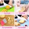 Kids Cooking Cutter Set Safe Reusable Plastic Toddler Knife Potato Crinkle Cutter Peeler Children DIY Kitchen Accessories 2023 6