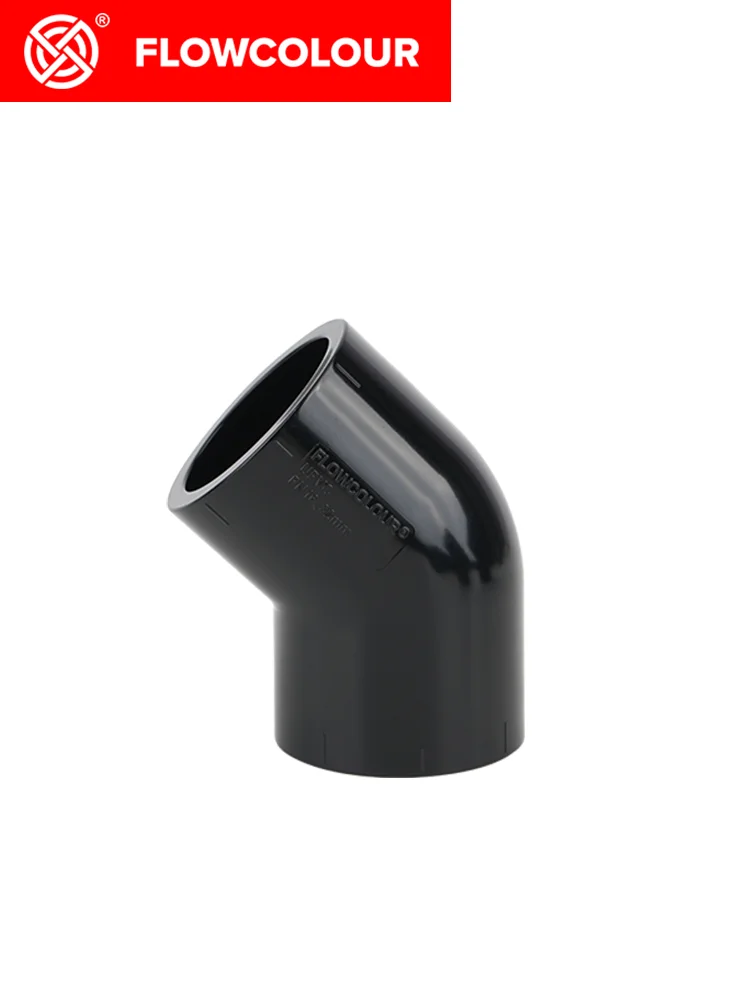 Flow Colour Aquarium 45&deg; Elbow Fitting UPVC DN15 DN40 industrial Standards Deposition for Marine Fish Tank Coral Reef