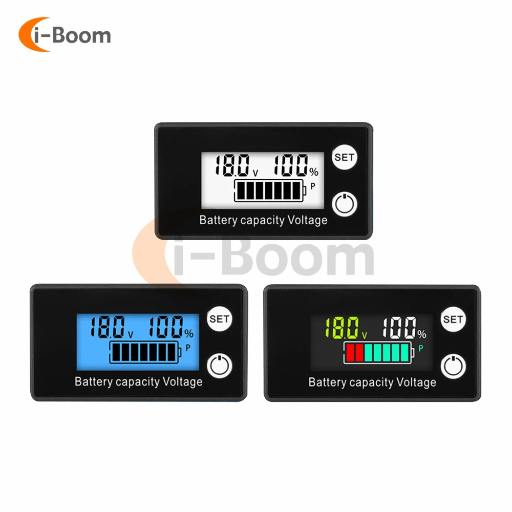 Universal Battery Voltmeter with LCD Capacity Indicator