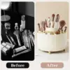Makeup Brush Organizer 360° Rotating Cosmetic Organizer 5 Slot Makeup Brushes Cup Bathroom Vanity Desktop Storage Holder 5