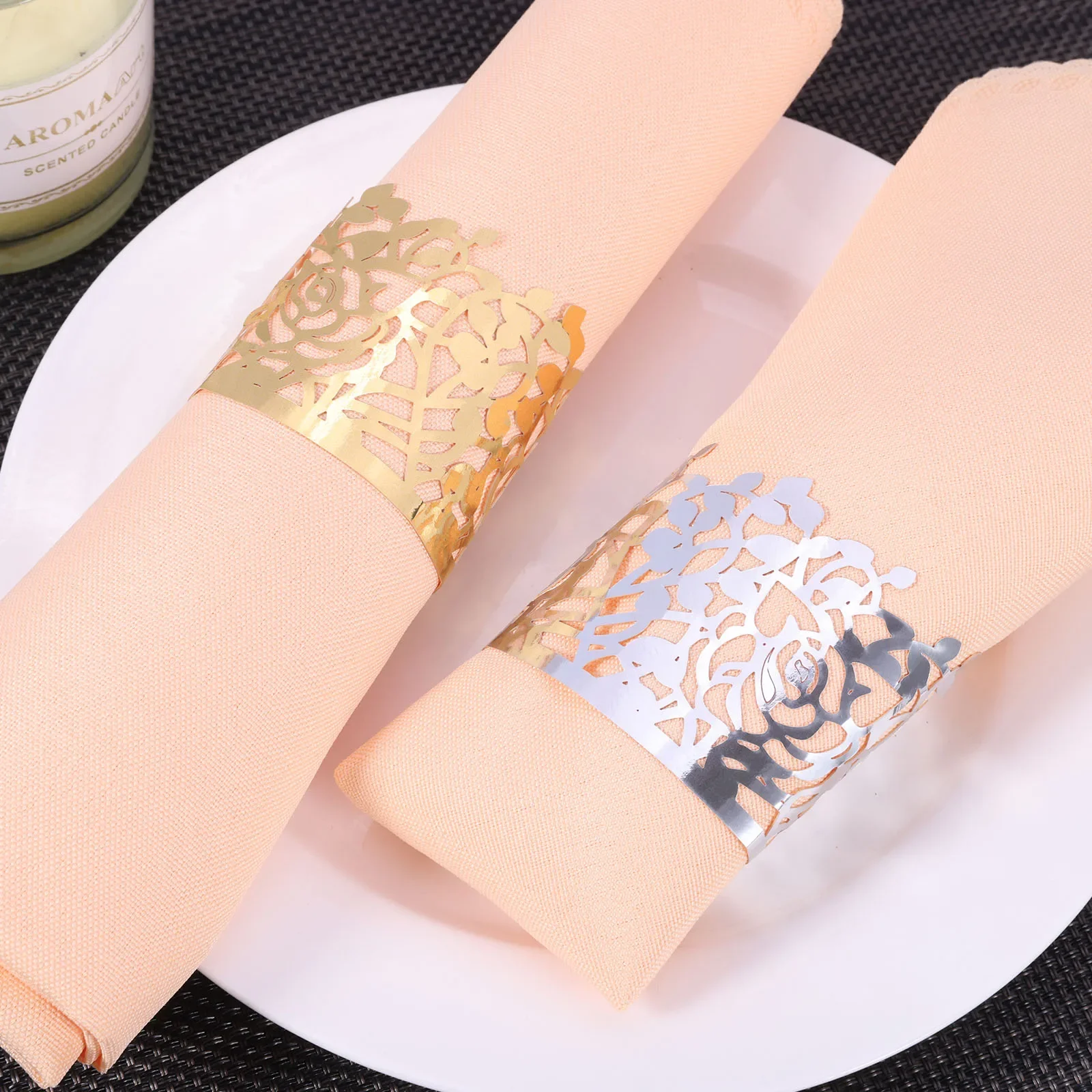 

100 шт., одноразовые бумажные кольца для салфеток