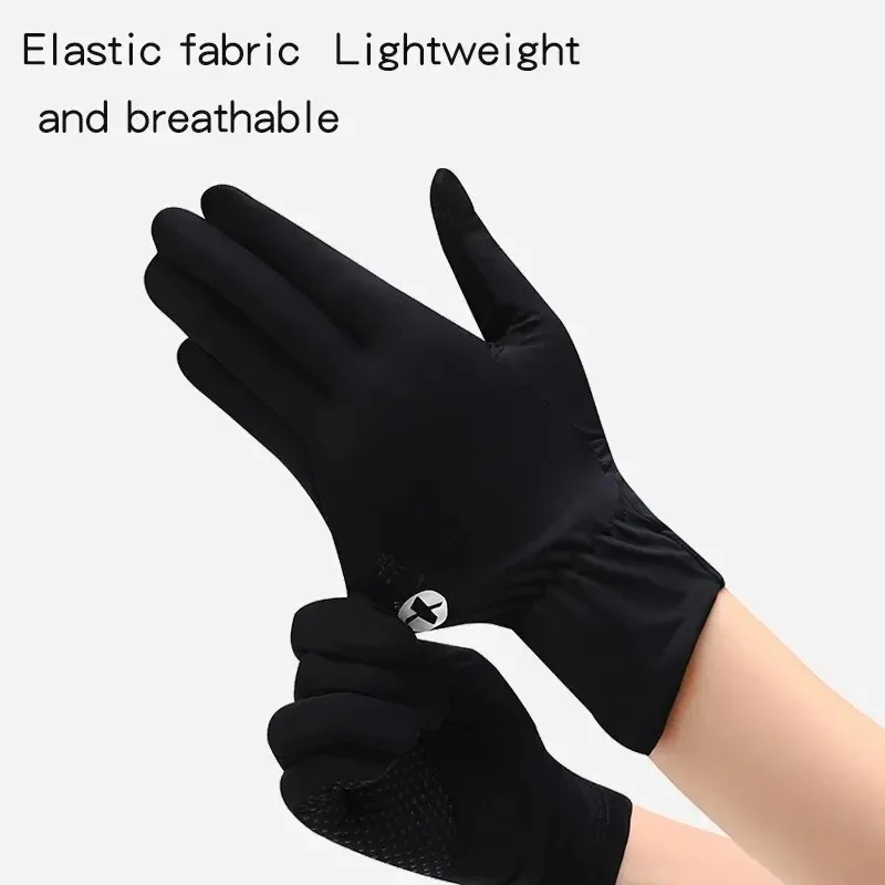 Sunscreen Gloves Thin Ice Silk Women Men Driving Electric Motorcycles Fishing UV Protection Anti Slip Breathable