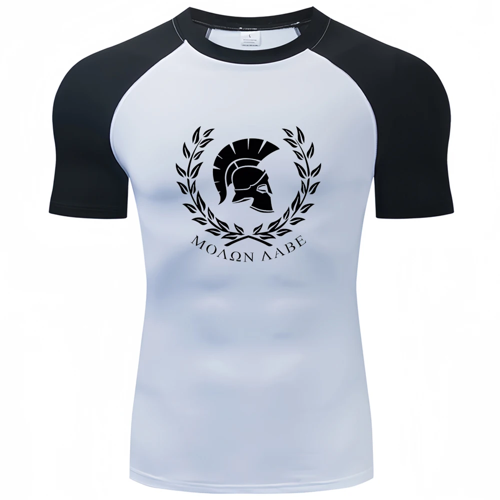 Camicie A Compressione Atletica Da Uomo Con Stampa Spartana Athletic Quick Dry Rash Guard Traspirante Athletic Tight Workout Tops Summer Men