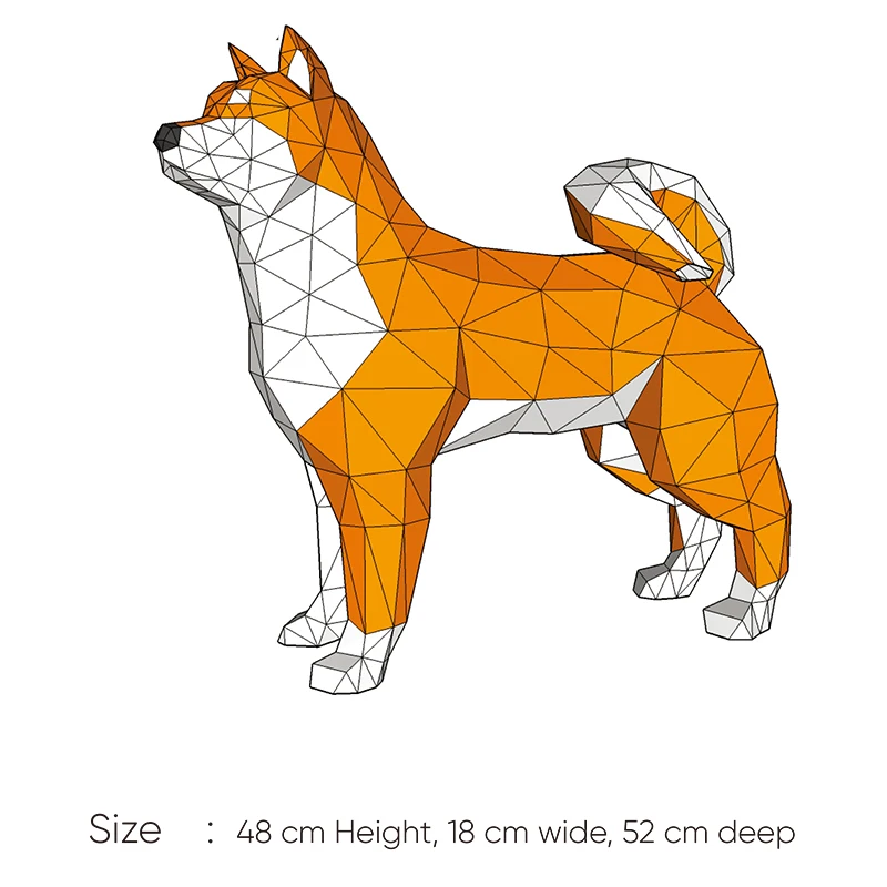 48cm Japanese Shiba Inu Paper Model Home Decor Room Ornaments Desk Decoration Papercraft 3D DIY Puzzles Hand Made Creative Toys 3d paper model,paper jigsaw puzzle