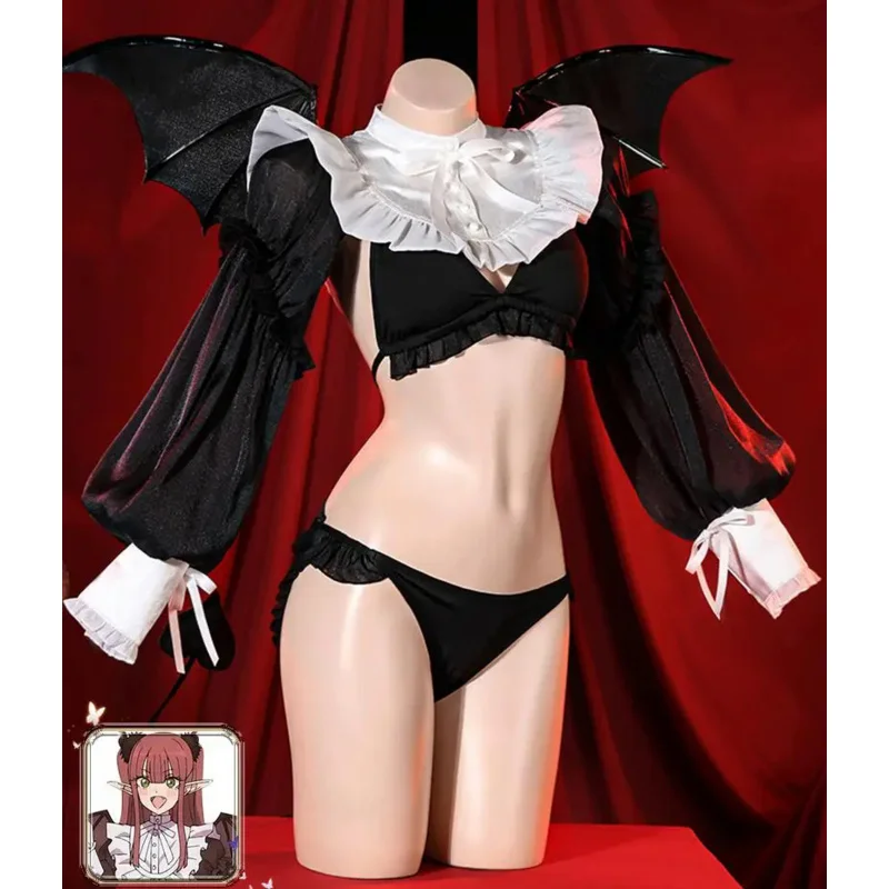 

Anime My Dress Up Darling Cosplay Kitagawa Marin Costume Little Devil Sexy Bikini Uniform Halloween Women Sexy Outfit