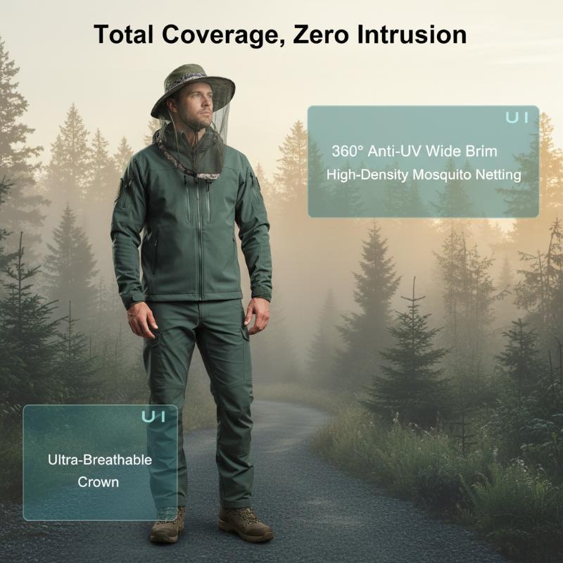  Unisex Mosquito Repellent Fishing Hat Anti UV Breathable Mesh Mask Adjustable Sun Cap for Gardening Hiking Camping 