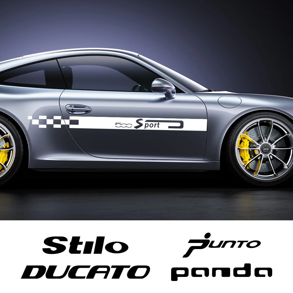 Pegatina lateral para puerta de para TIPO 124SPIDER UNO ALBEA CRONOS STILO MOBI SEDICI Toro Doblo Ducato, 2 piezas| | - AliExpress