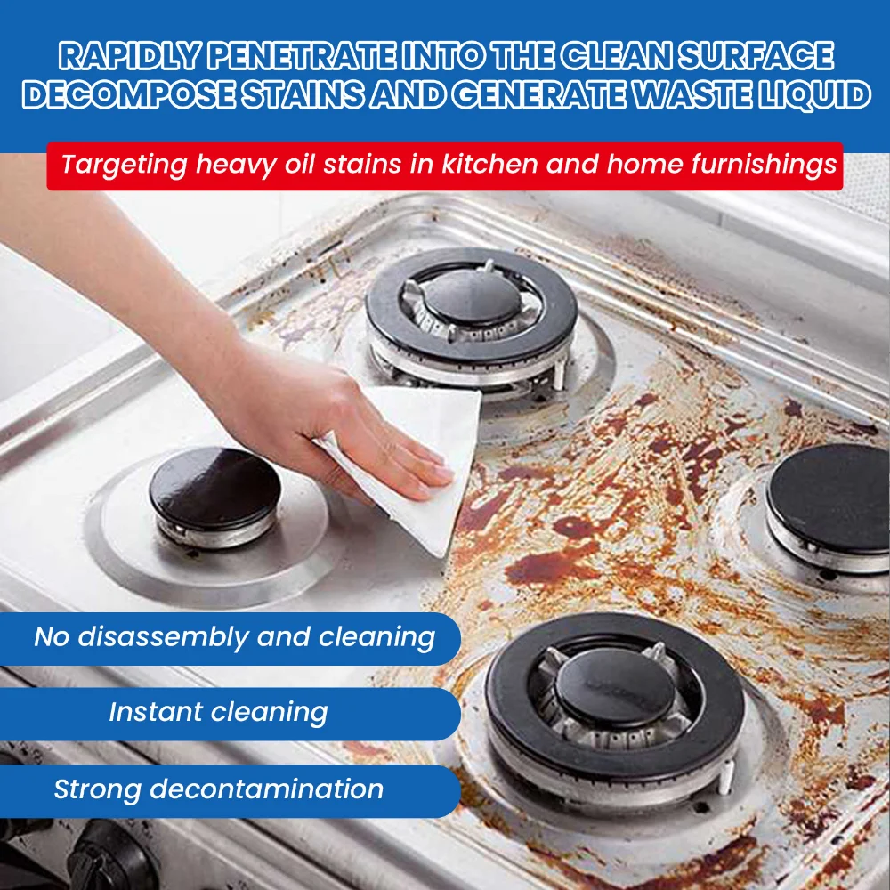 Eco-friendly Kitchen Oil Cleaning Tablets 10 Tablets Hood Stove Kitchenware Heavy Oil Dirt Stain Cleaner Household Cleaning
