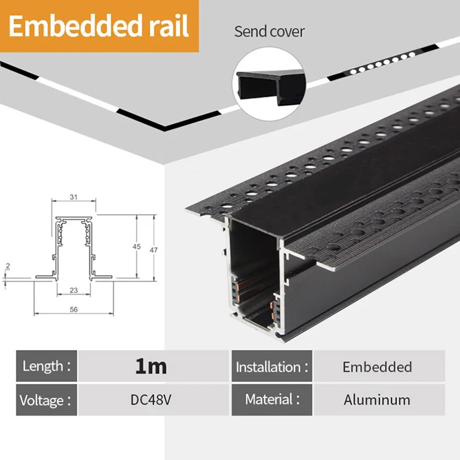 1M recessed rail B