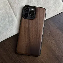 Handcrafted Walnut Wood Protective Phone Case - iPhone 15 Pro