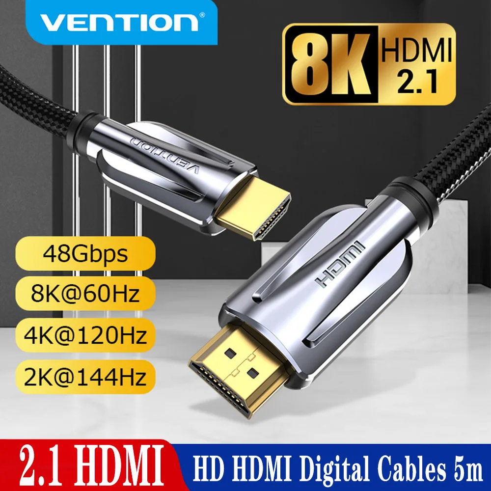Cavo Hdmi 2.1 Vention 8K/60Hz 4K/120Hz 48Gbps Cavi Digitali Hdmi Splitter Cavo Hdmi 2.1 Per Cavo Interruttore Hdr10 Ps5 1M 2M 5M