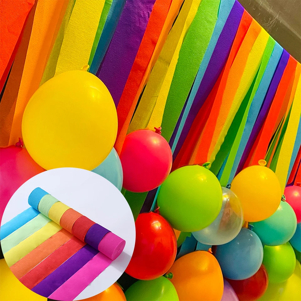 MicButty Papier Crépon - 6 Rouleaux Pour Anniversaires, Mariages, DIY