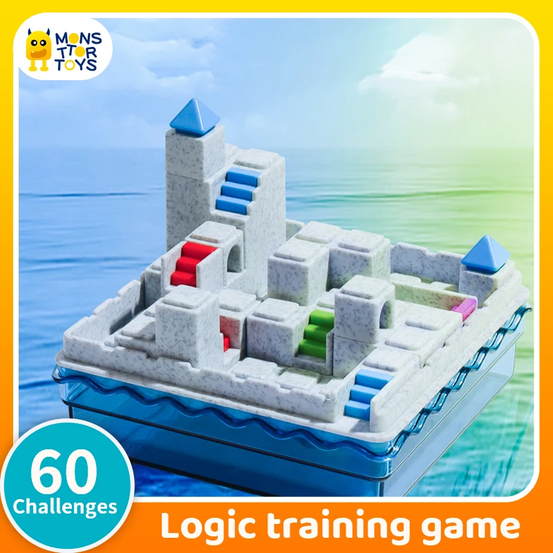 

Children Educational Toy Ancient city escape IQ Training Board Game 60 Challenges Montessori Learning Puzzle Logic Thinking Game