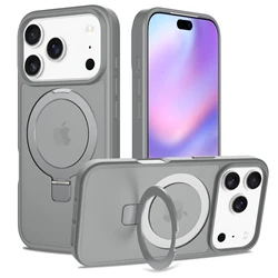 Magnetic Matte Stand Holder Case - Premium Phone Cover & Accessories - iPhone 15 Plus (GRAY)