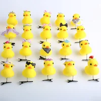 Dessin animé drôle enfants 3D petit canard jaune en peluche épingle à cheveux mode Animal bec de canard pince accessoires chapeaux cadeau en gros 3
