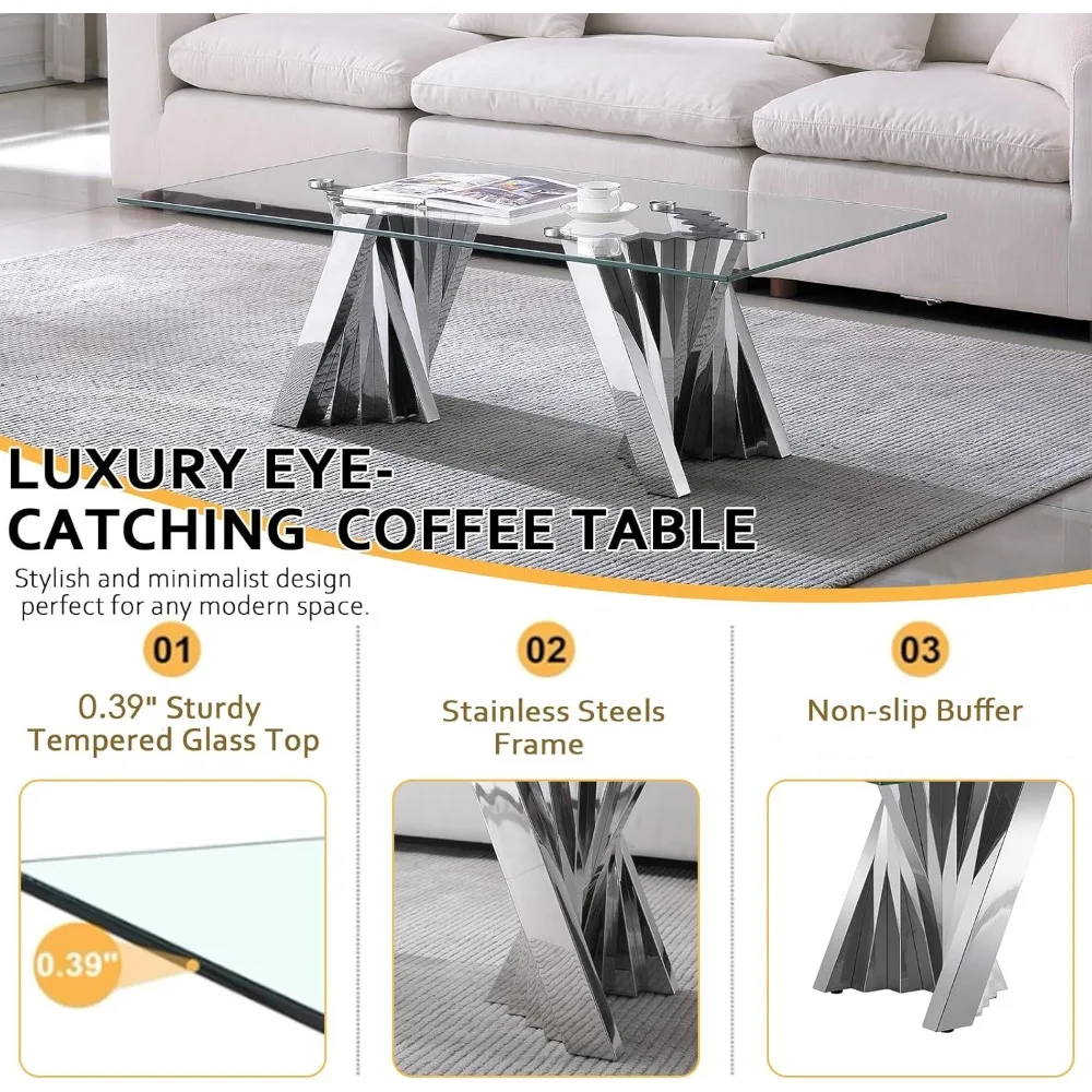 Modern Glass Table Set 6