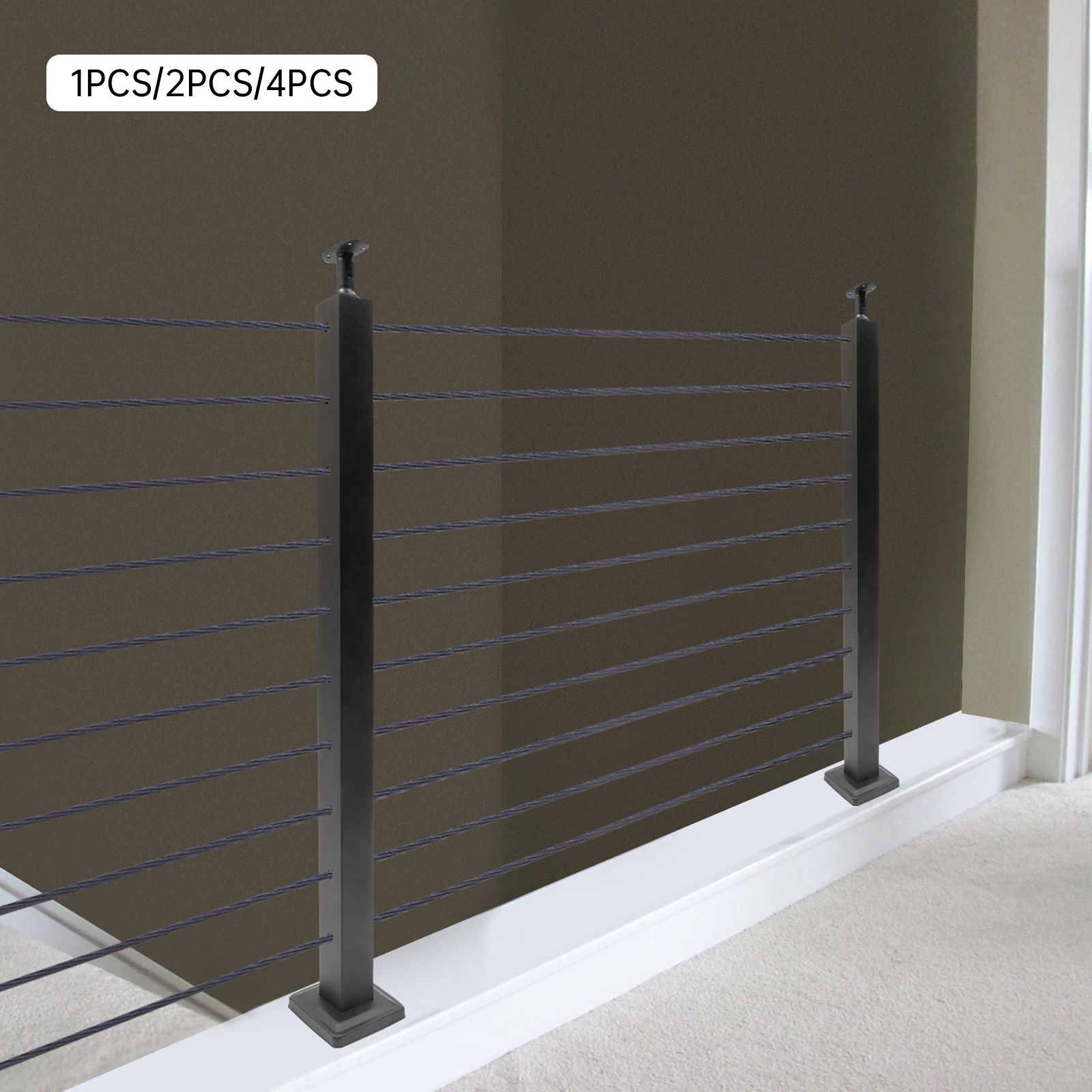 CableRailingPost36x2x2AdjustableTopLeveldrilledPostLevel