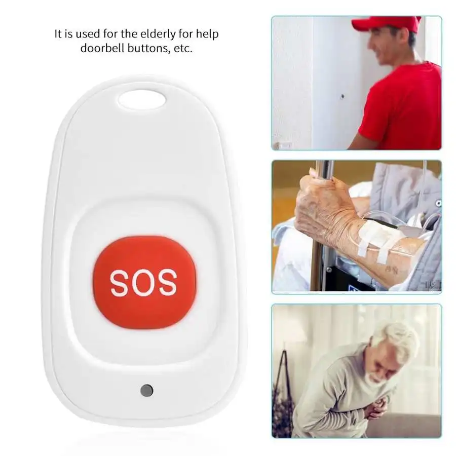Emergency Alarm Button Portable SOS Emergency Button Alarm Waterproof Wireless 433MHz Emergency Panic Button Security Alarm Tools for Elderly