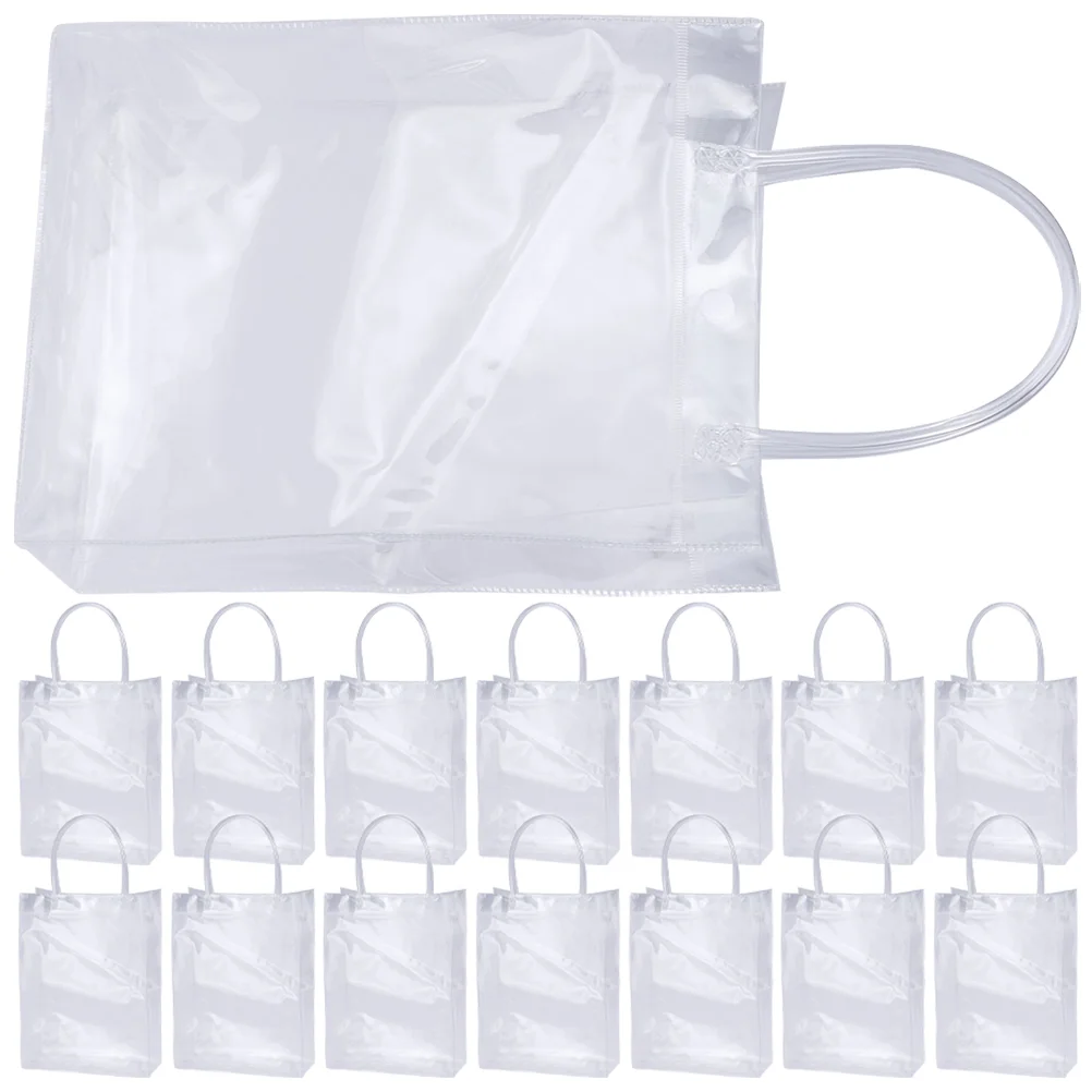 24 Pcs Transparent Tote Bag Plastic Clear Gift Bags Handles Welcome Wedding  Guests Bulk Convenient Package Accessories PV _ - AliExpress Mobile