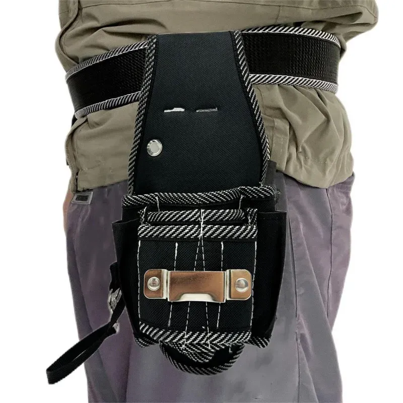Canvas Tool Kit Woodworking Waist Bag Small Size Black Oxford Cloth Electrician Bag Hardware Tool Storage Waist Bag Wholesale