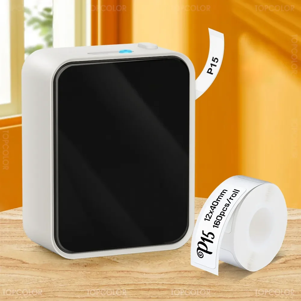 Thermal Label Printer P15 Similar as D11 D110 D101 Labeling Machine Wireless Bluetooth Label Maker or 3PK Adhesive Label Tape