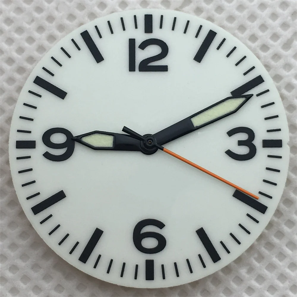 29mm Black and White Full Luminous Dial with Green Luminescence