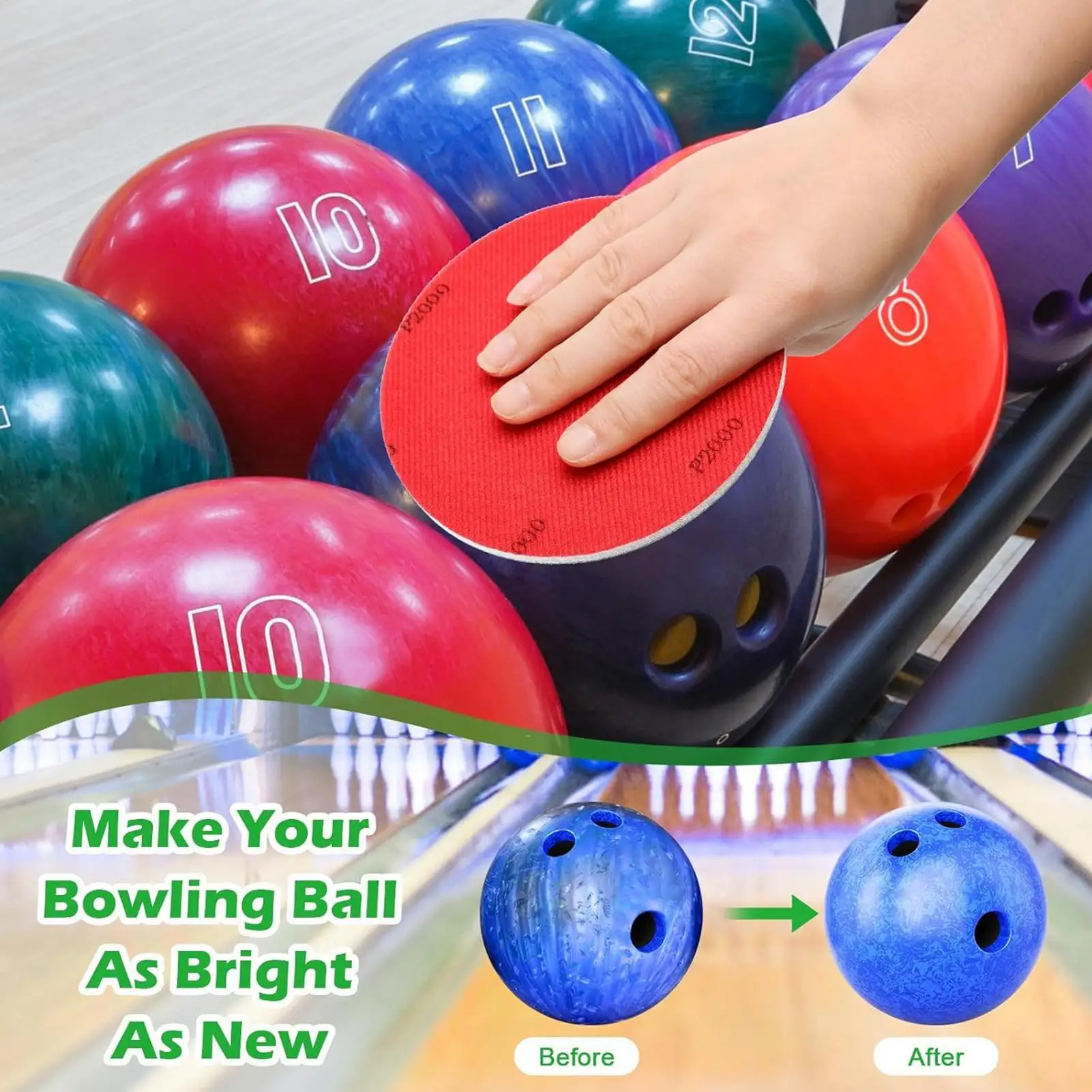 Kit per lucidare le palle da bowling, accessori per la pulizia portatili, universali e riutilizzabili per l'allenamento quotidiano, le competizioni e l'intrattenimento domestico - immagine 3