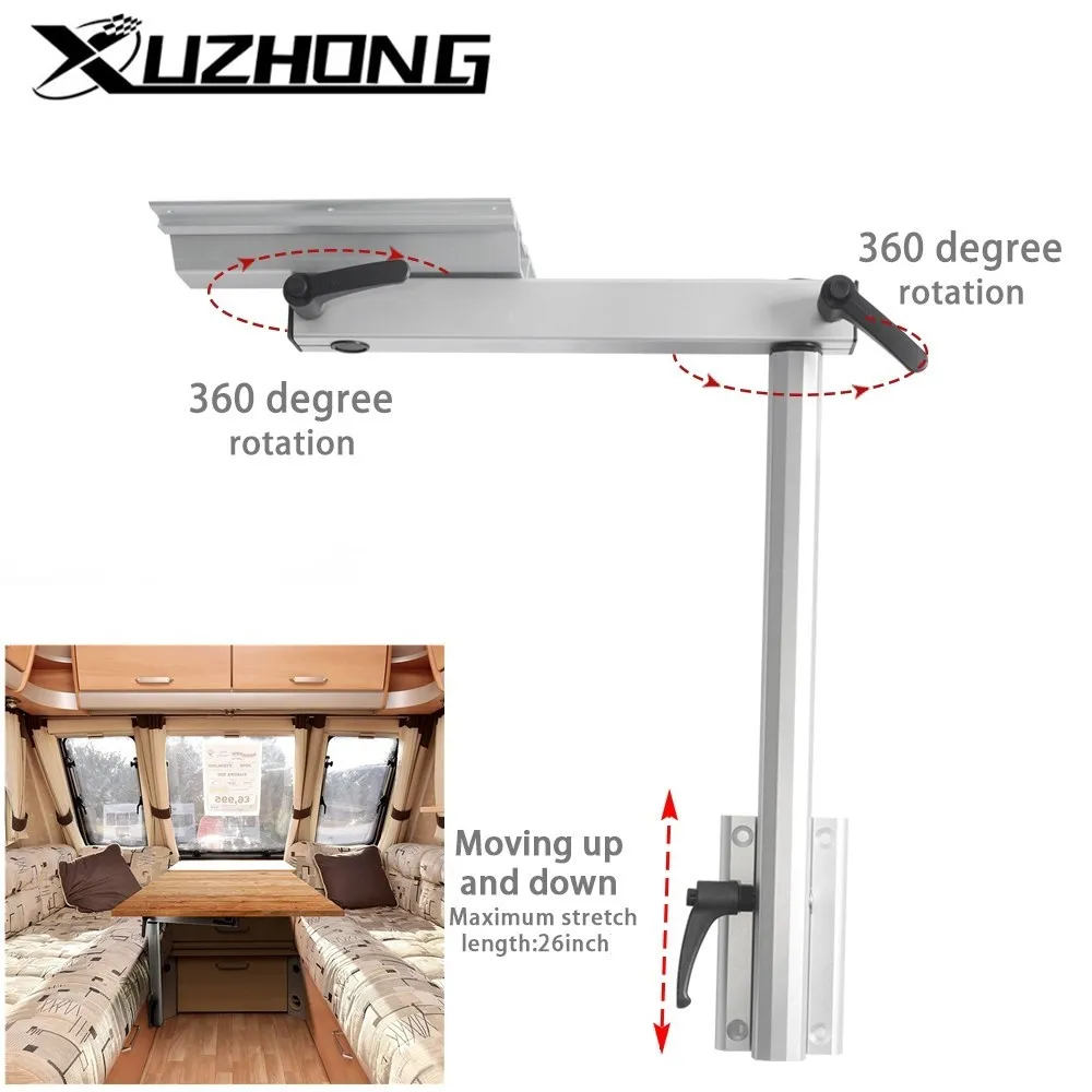 

New RV Detachable Height Dinette Table Adjustable Removable Table Leg 360 Degree Rotation Aluminum Alloy for Yachts RV Motorhome