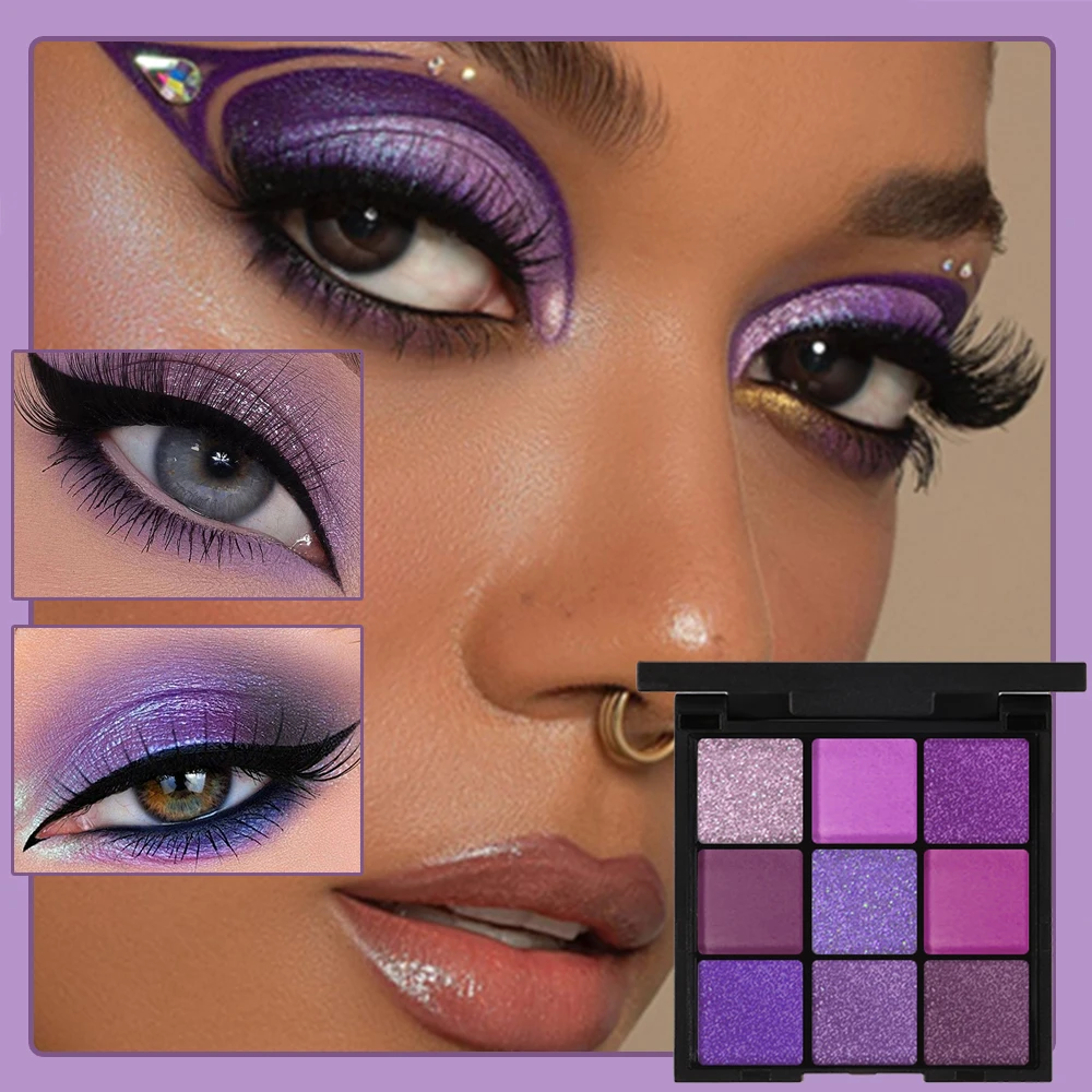 9-Grid Eyeshadow Palette Glitter Pearlescent Matte Eye Shadow Shimmer Makeup Long Lasting Women Beauty Eye Cosmetics Series 6