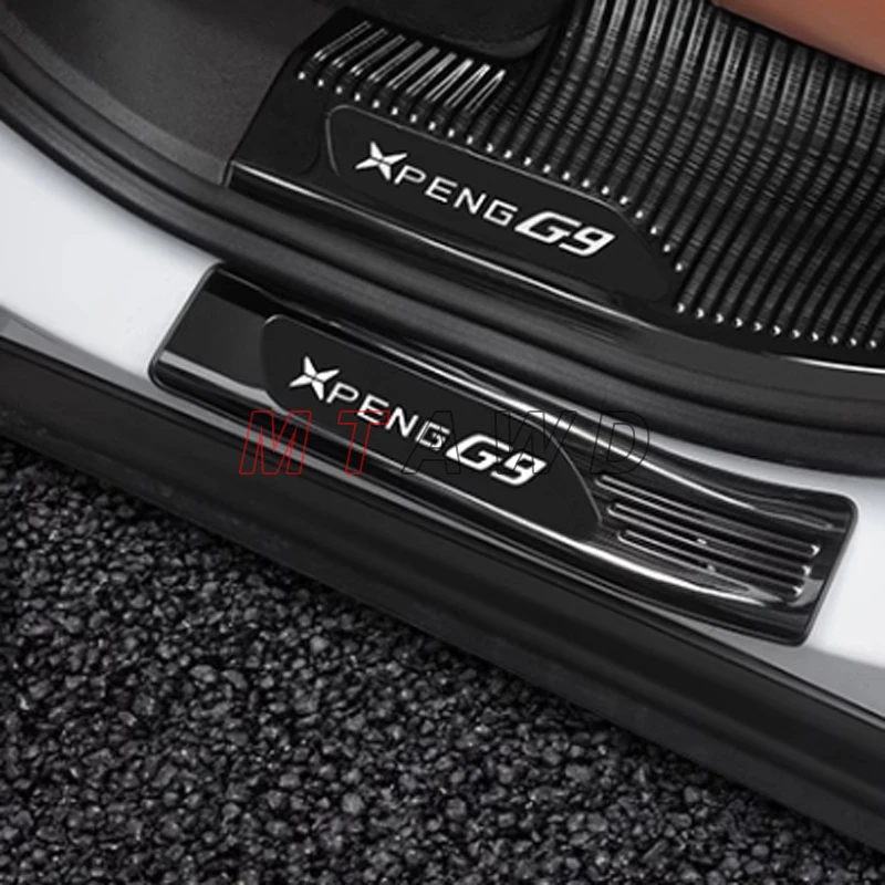 

Аксессуары для XPENG G9 2022 2023 2024 нержавеющая углеродная пластина для порога автомобиля защитная накладка для педали Накладки наклейка Стайлинг