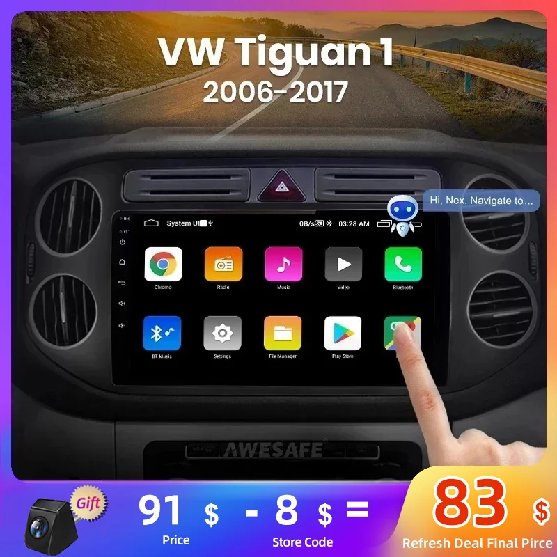 Autoradio Android 10.0 Avec Carplay Et Android Auto Pour Volkswagen Jetta Tiguan Golf Passat Beetle 7 Ecran Tactile Autoradio Bluetooth Avec Camera De Recul Navigation Gps Wifi Recepteur Audio Fm