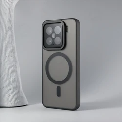 Luxury Magnetic Wireless Charging Case with Shockproof Matte Finish - Xiaomi 14 Pro (Black QS CC)