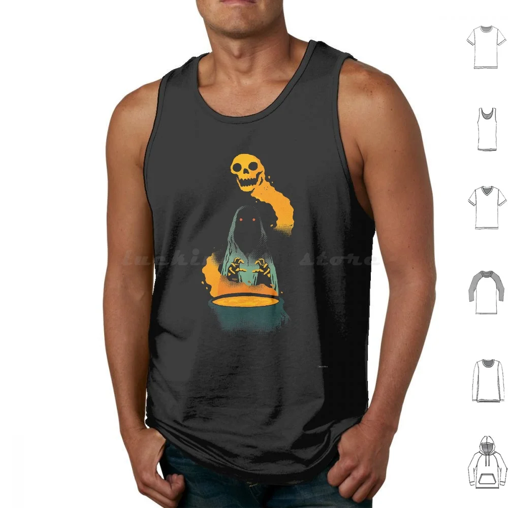 

Conjure Tank Tops Print Cotton Magic Demon Scary Spirit Occult Creepy Spooky Horror Character Retro Vintage Dinomike
