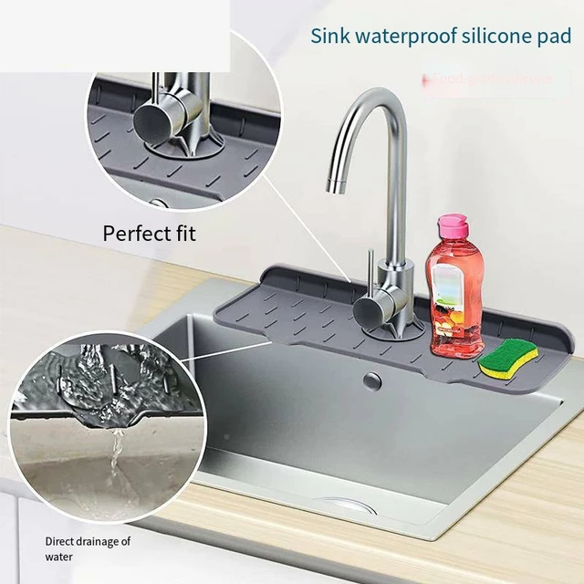 Kitchenguard Silicone Faucet Drip Catch Tray Sink Drip Protector