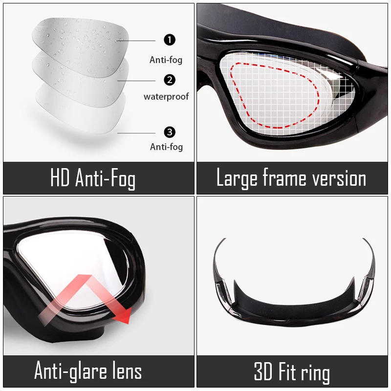 -1.5~-9.0 Degree Myopia Swimming Goggles Men Women Optical Swimming Pool Waterproof Swim Eyewear Prescription Diving Glasses