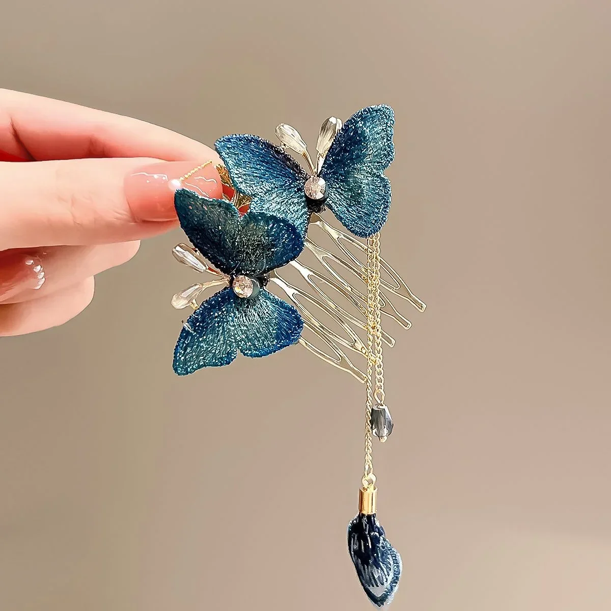 Peigne à cheveux rétro avec franges pour accessoire de mariage_voghion.com