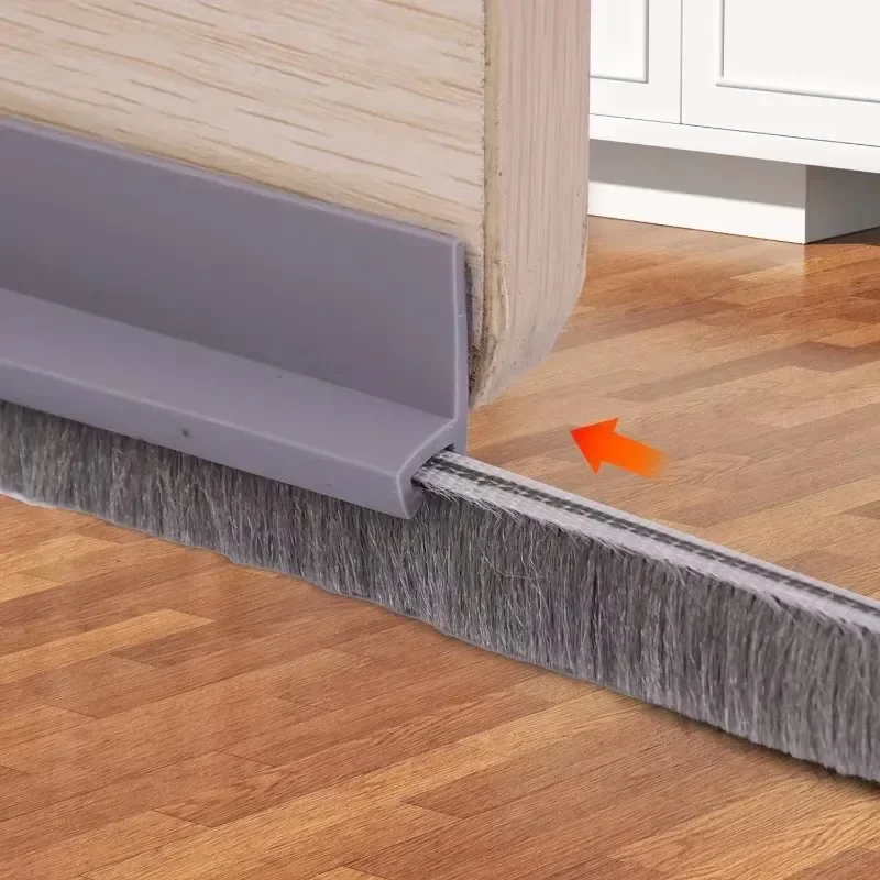 3/2/1M Door Bottom Brush Seal Strip Brush Dust Prevent Rubber Blocker Insect Proof Household Self Adhesive Seal Strips door seal strip