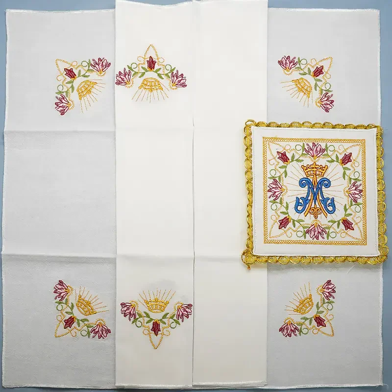 Nine Fold Fabric Father Mass Liturgy European Chalice Coaster Fabric Silk Thread Embroidery Saran Wrap