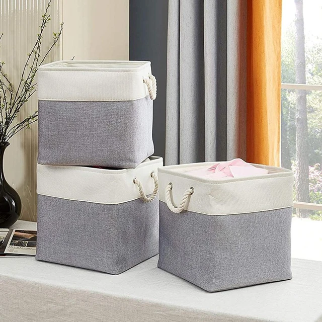 Foldable Storage Baskets For Organizing Small Storage Organizer With  Handles Rectangular Shelf Baskets For Organizing Living - AliExpress