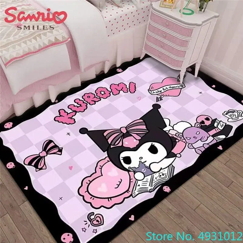 

Популярный мультяшный коврик Hello Kitty Kawaii Kuromi ковер для гостиной спальни мягкий удобный детский нескользящий напольный коврик